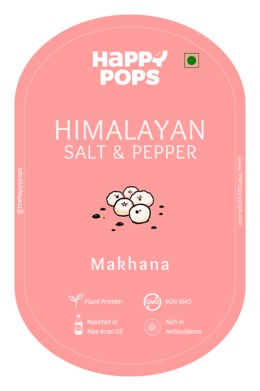 Himalayan Salt makhana snack - lightly salted hand-roasted makhana by Happy Pops