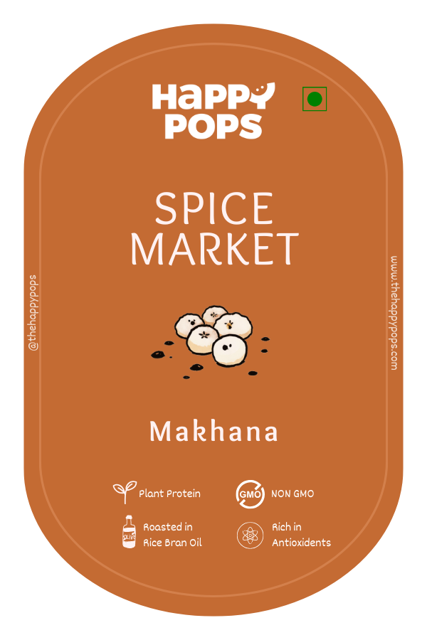 Spice Market makhana snack - hand-roasted lotus seed puffs by Happy Pops